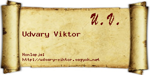 Udvary Viktor névjegykártya